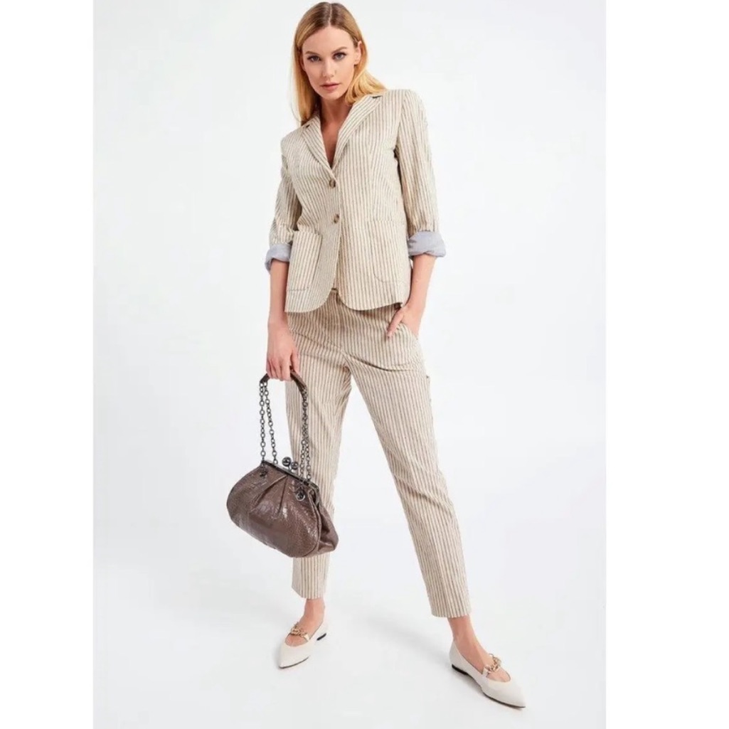 Maxmara Beige Striped Blazer
